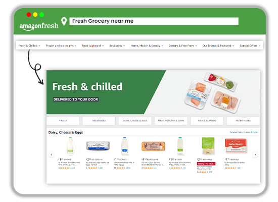 Scrape Comprehensive Amazon Fresh Grocery Menu Data